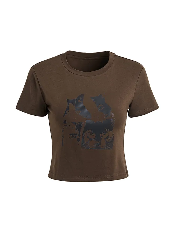 3 piezas camiseta informal con gráfico Y2k para mujer