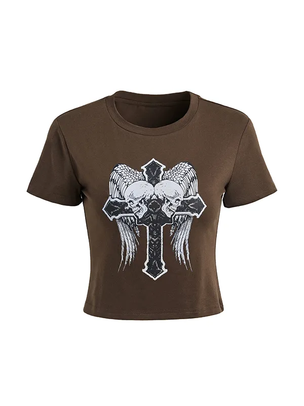 3 piezas camiseta informal con gráfico Y2k para mujer
