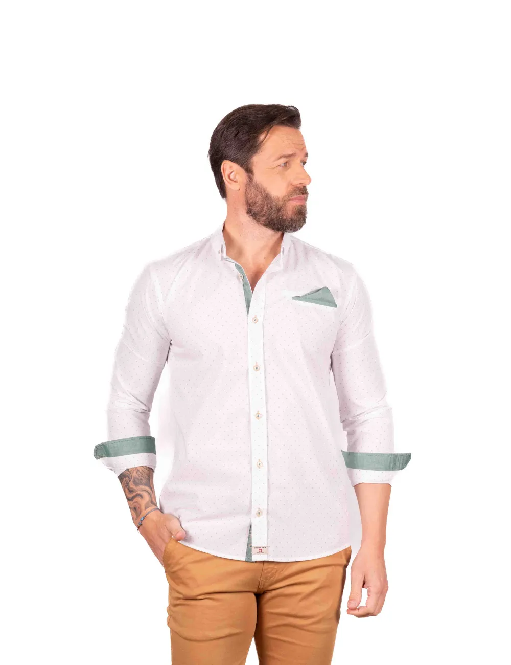 502 CAMISA MICRO ESTAMPACIÓN CON BOLSILLO