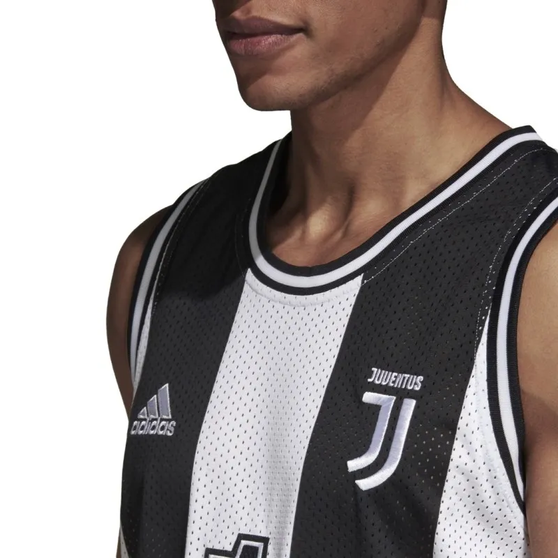 Adidas Juventus parte superior del tanque de Tanque blanco negro 2018/19
