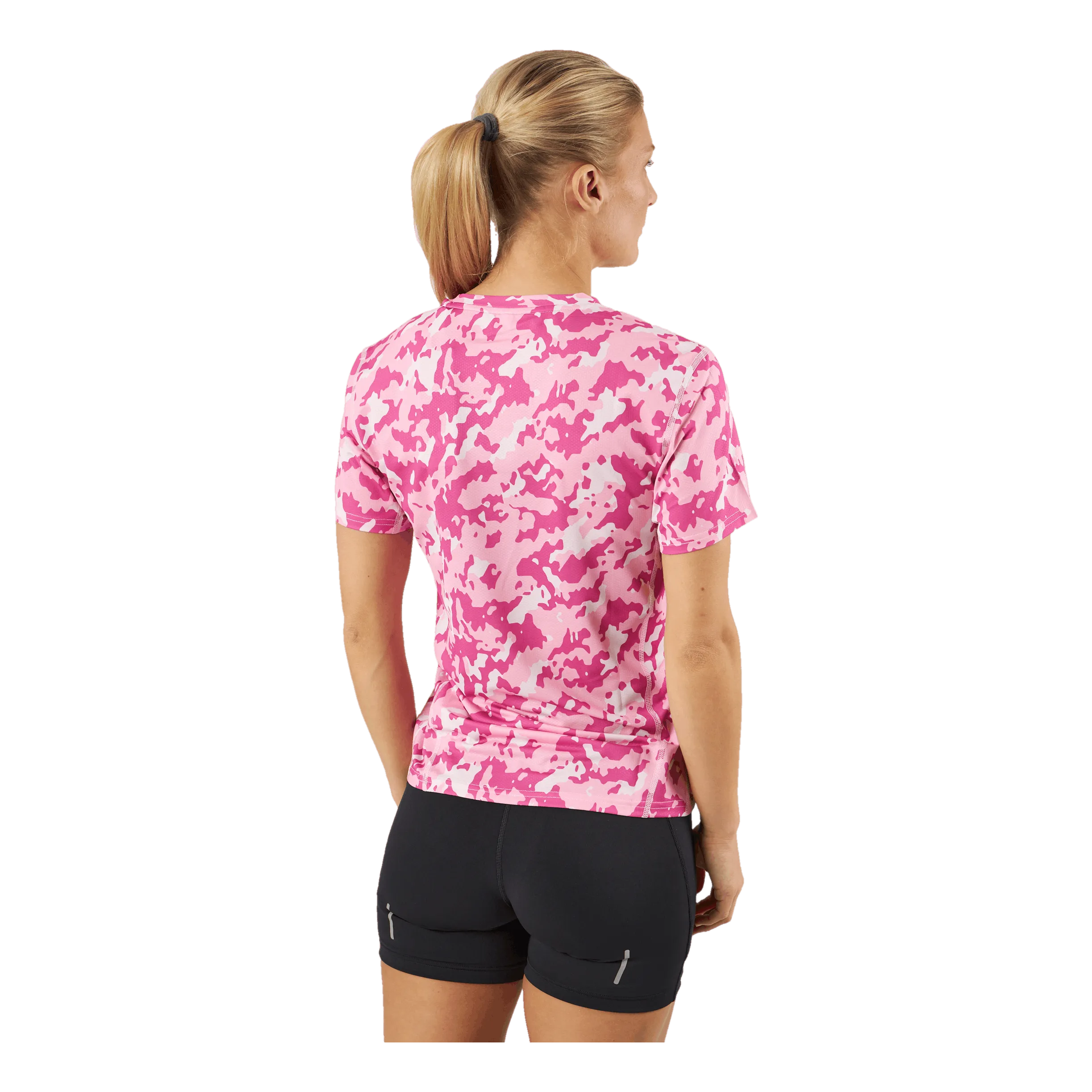 ADIDAS OWN THE RUN CAMO RUNNING TSHIRT CLEAR PINK