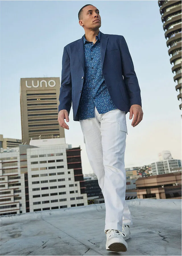 Americana con lino Azul marino