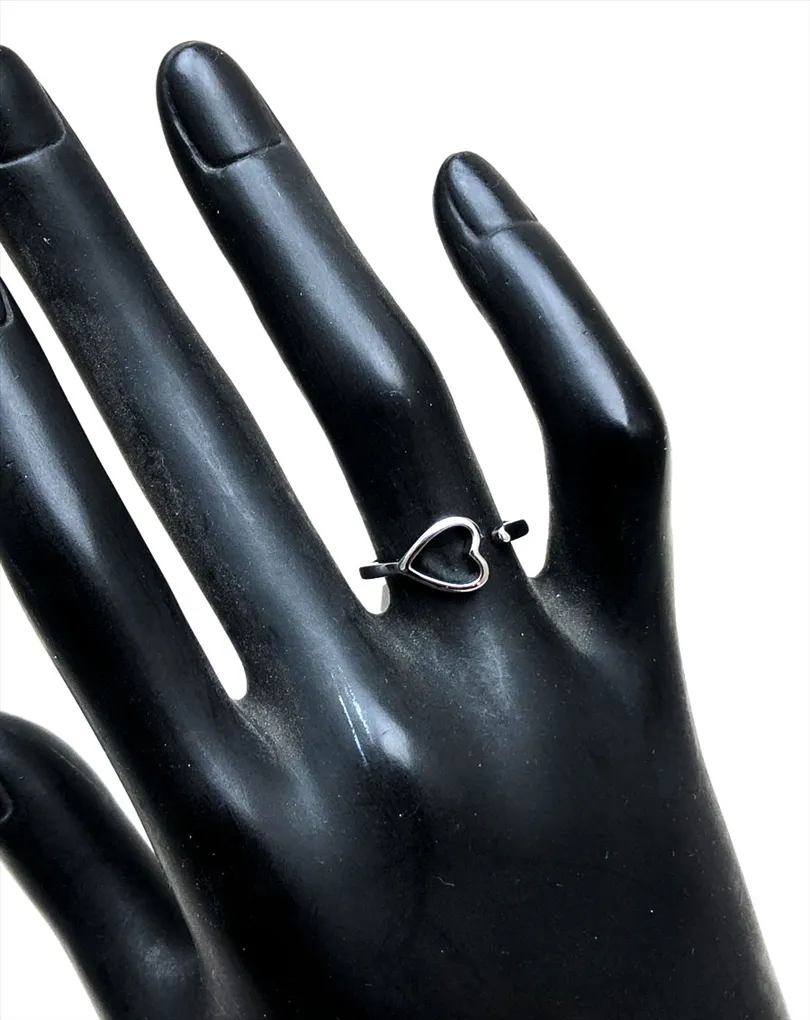 ANILLOS PLATEADOS DE MUJER CON CORAZONES DE BISUTERIA FINA