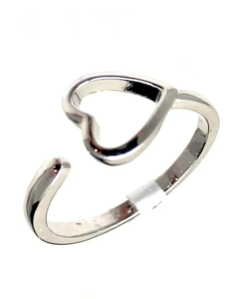 ANILLOS PLATEADOS DE MUJER CON CORAZONES DE BISUTERIA FINA