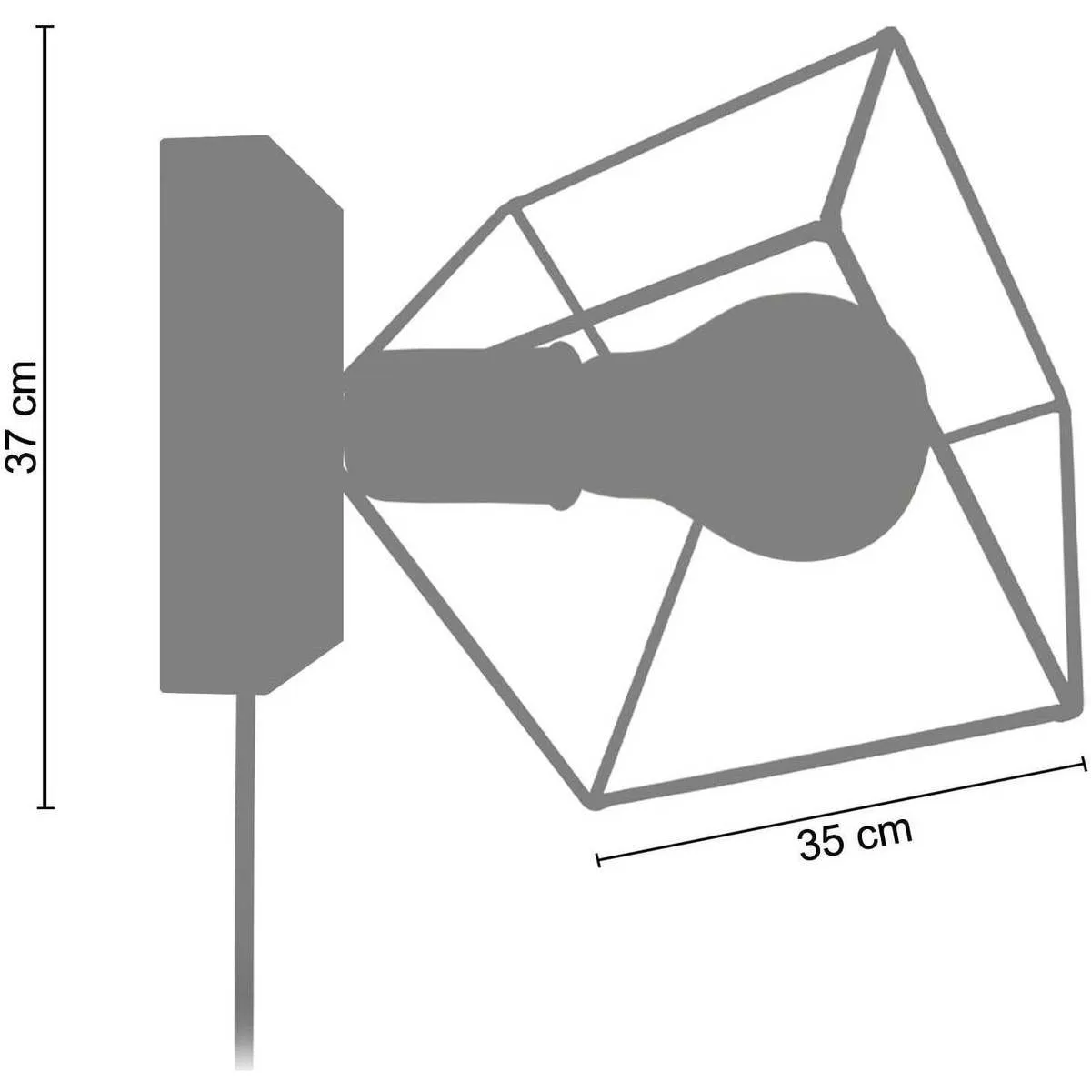 Aplique cuadrado metal antracita