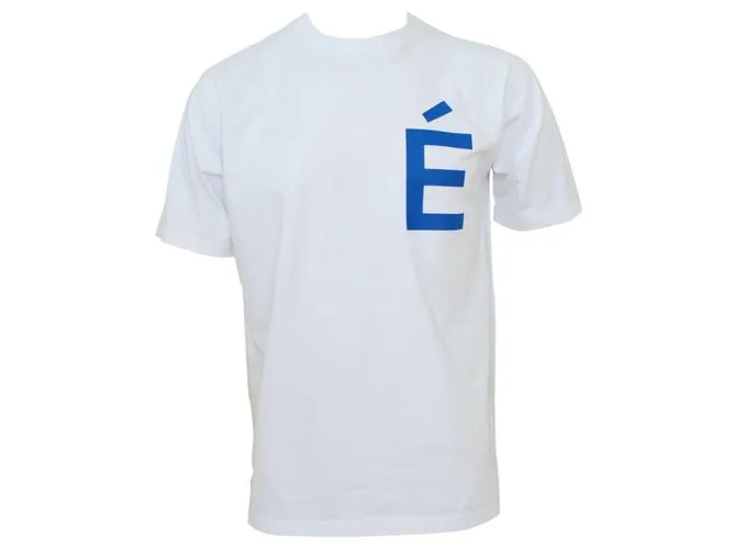 Autre Marque ÉTUDES Blanco W / Logotipo azul 'E' Camiseta Talla M MEDIO 