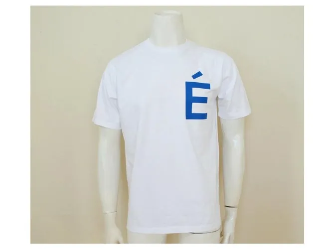 Autre Marque ÉTUDES Blanco W / Logotipo azul 'E' Camiseta Talla M MEDIO 