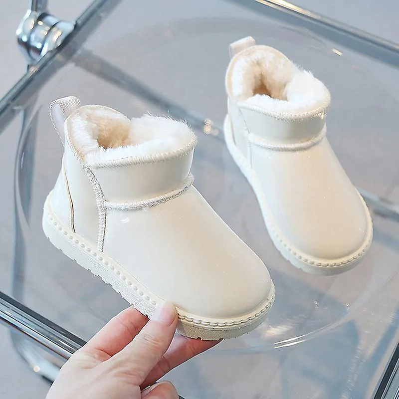 Baby Girls Casual Botas de nieve Versátil Invierno Nuevo estilo coreano Púrpura Simple Impermeable Niños Moda Chicos Botines de 
