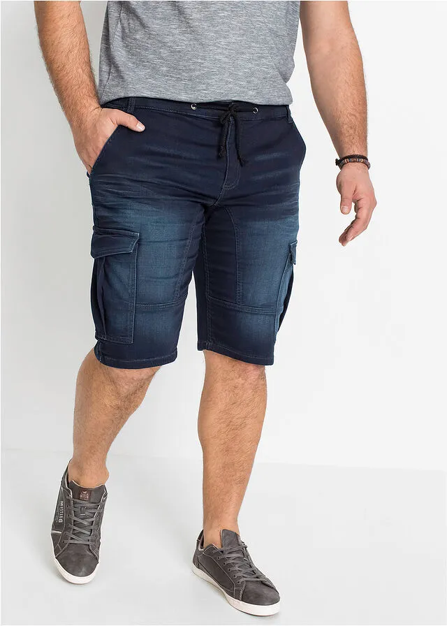 Bermudas de chándal estilo vaquero, regular fit Azul oscuro vaquero