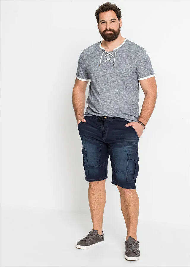 Bermudas de chándal estilo vaquero, regular fit Azul oscuro vaquero