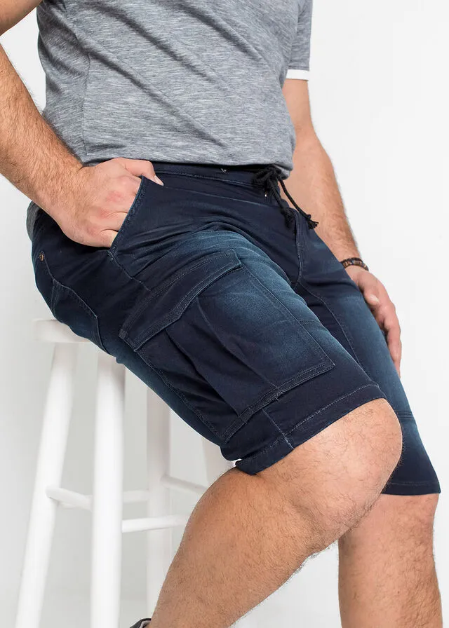Bermudas de chándal estilo vaquero, regular fit Azul oscuro vaquero