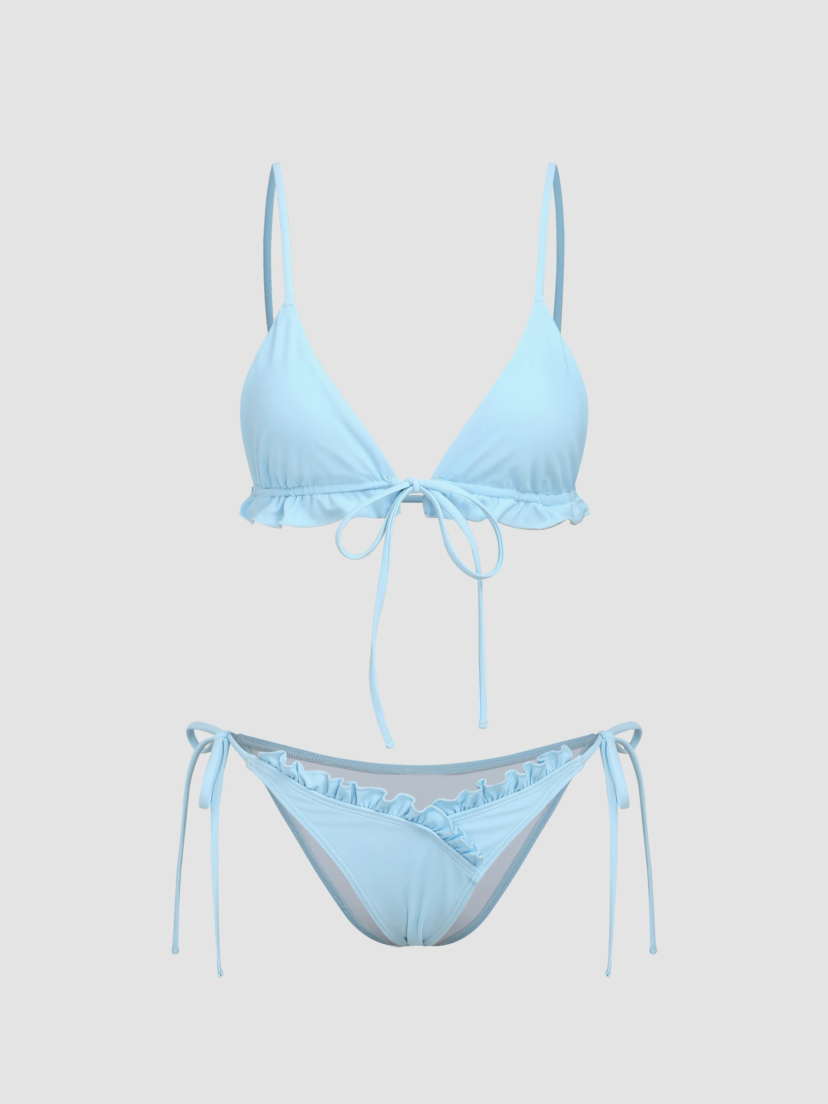 Bikini Asimétrico Fruncido con Nudo