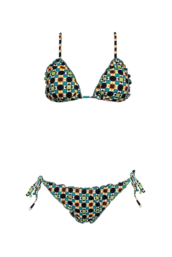 Bikini triángulo Frunces Retro