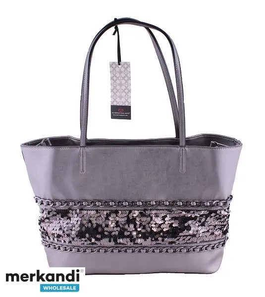 BOLSO DE ASA MARINA GALANTI CON ACABADO EN CONTRASTE Y LOGOTIPO METáLICO VORNE_MODELL 130204