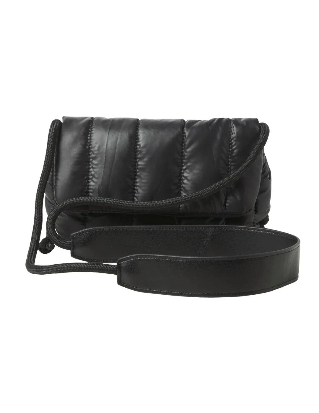 Bolso JJXX Santafe negro guateado con solapa para mujer