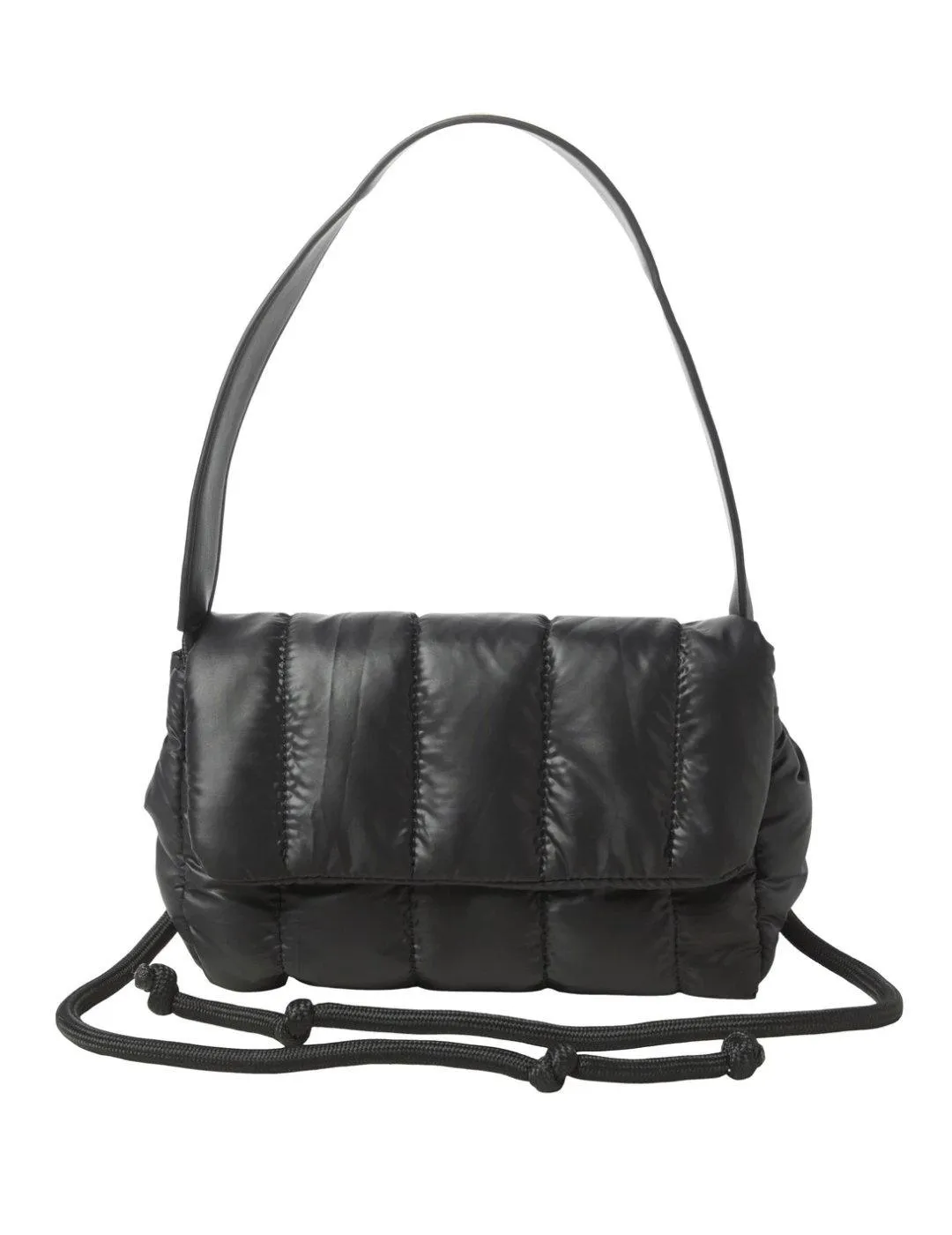 Bolso JJXX Santafe negro guateado con solapa para mujer