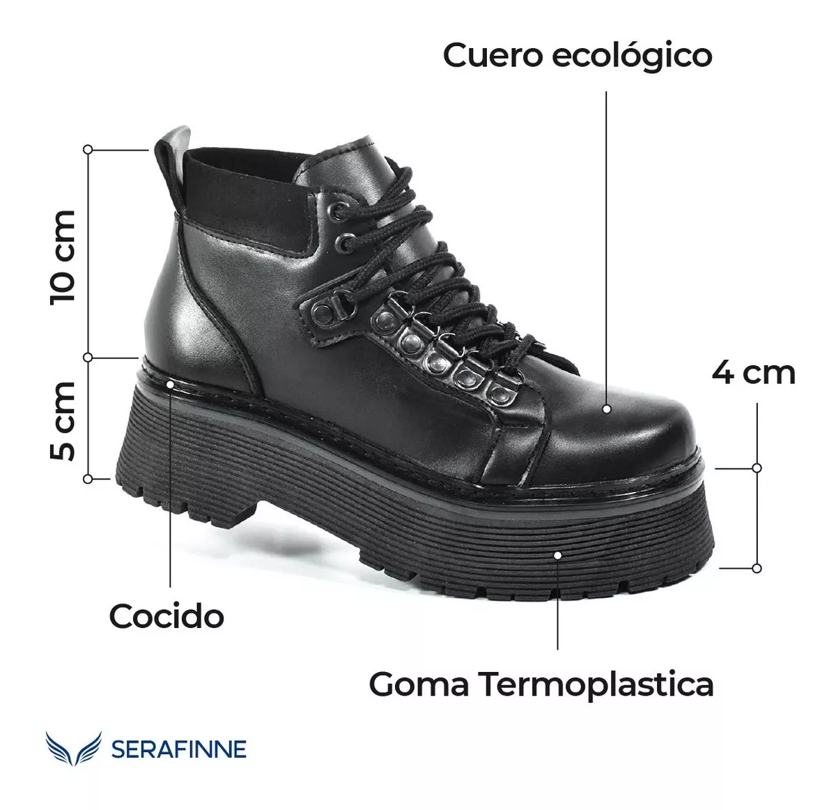 Borcego Mujer Plataforma Liviana Lorena Ba Estilo Martens 4