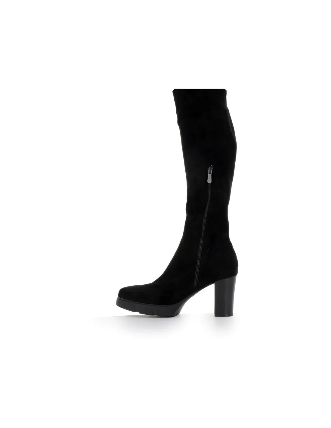 Bota alta licra negra con plataforma para mujer HISPAFLEX