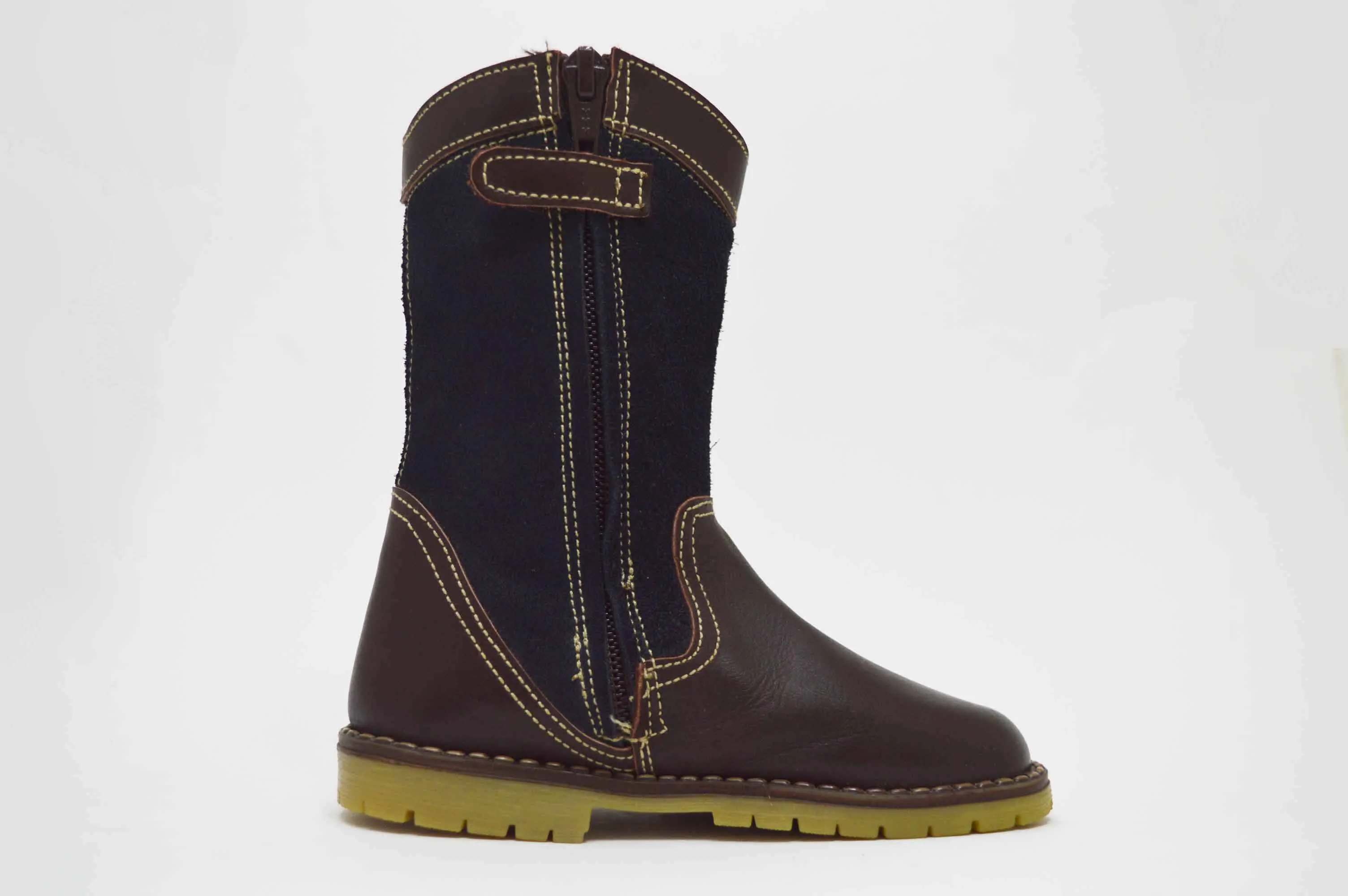 Bota campera combinada con serraje