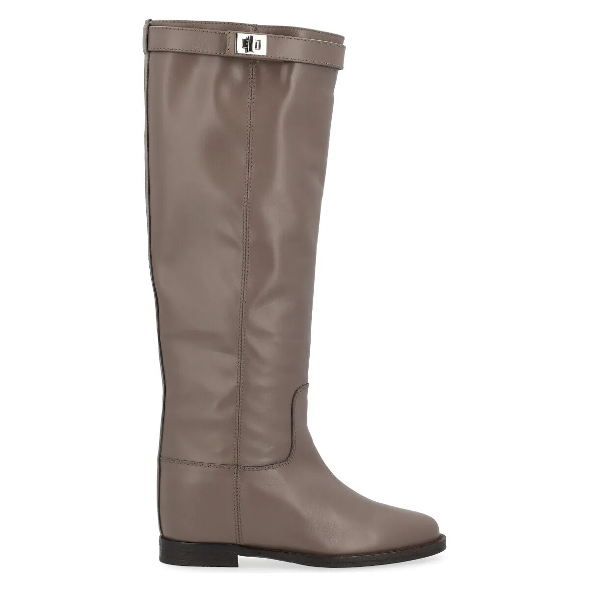 Bota  topo con candado plateado