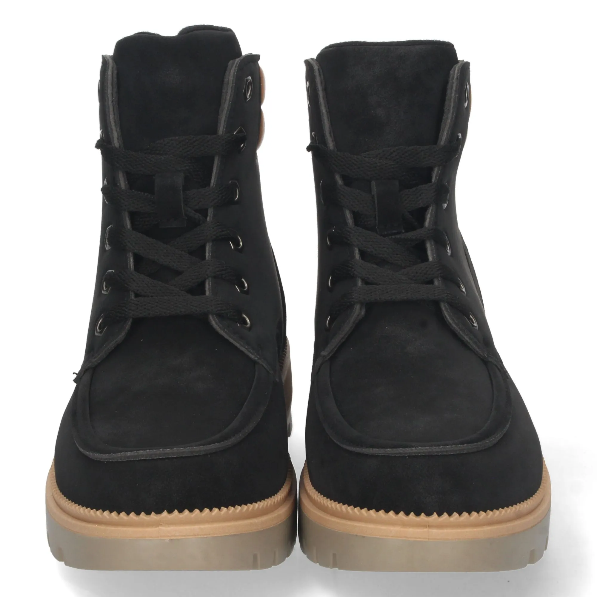 Botas bajas de montaña negras con cordones para mujer