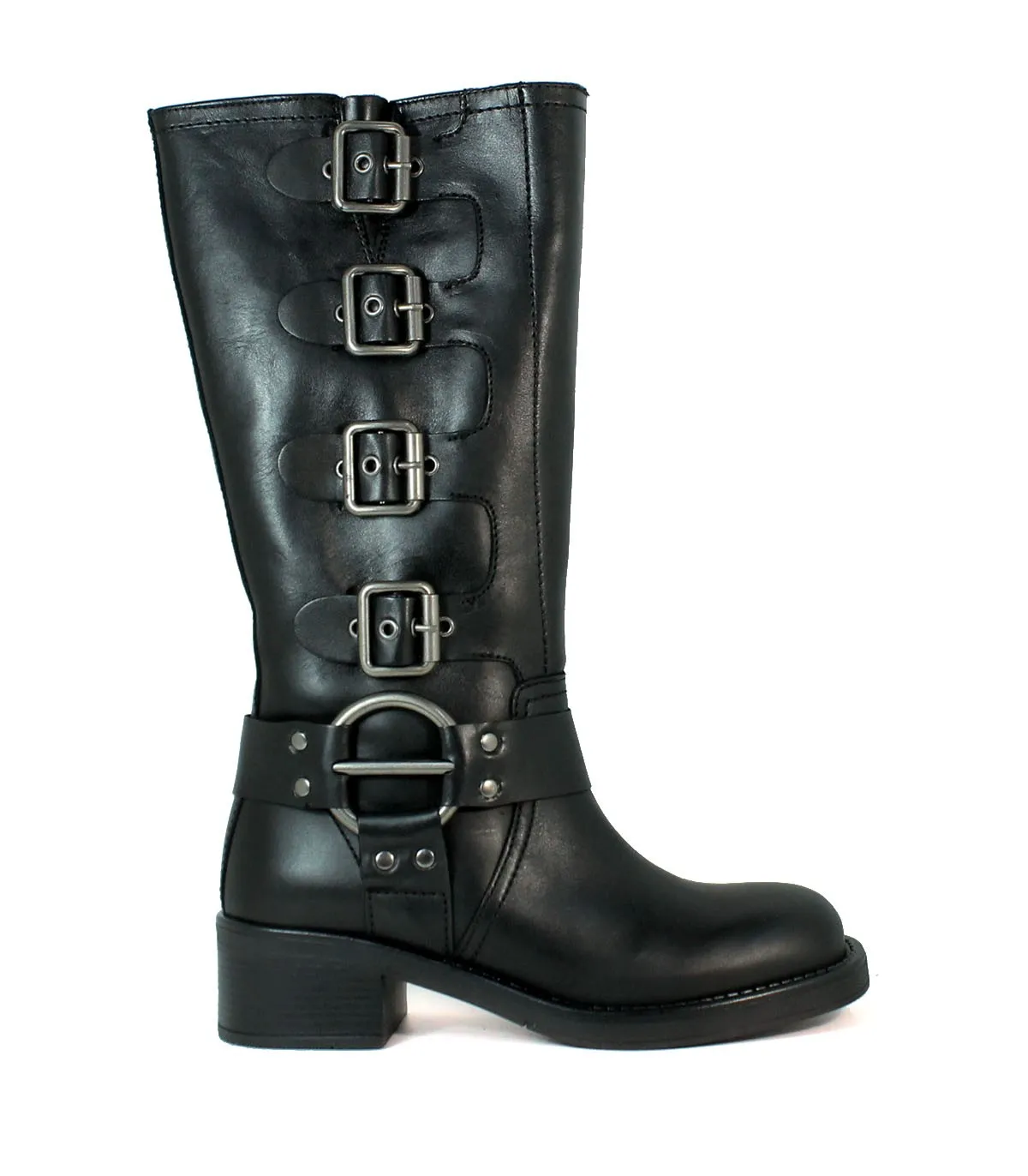BOTAS DE PIEL CON HEBILLAS PARA MUJER VEXED SELENA NEGRO