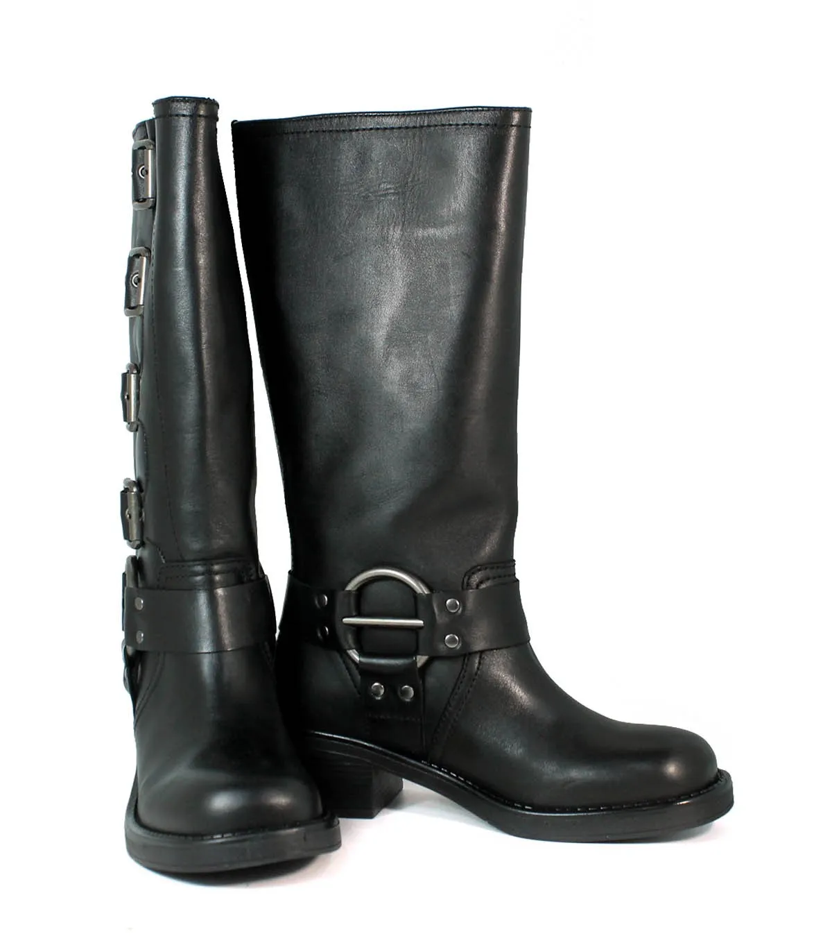 BOTAS DE PIEL CON HEBILLAS PARA MUJER VEXED SELENA NEGRO