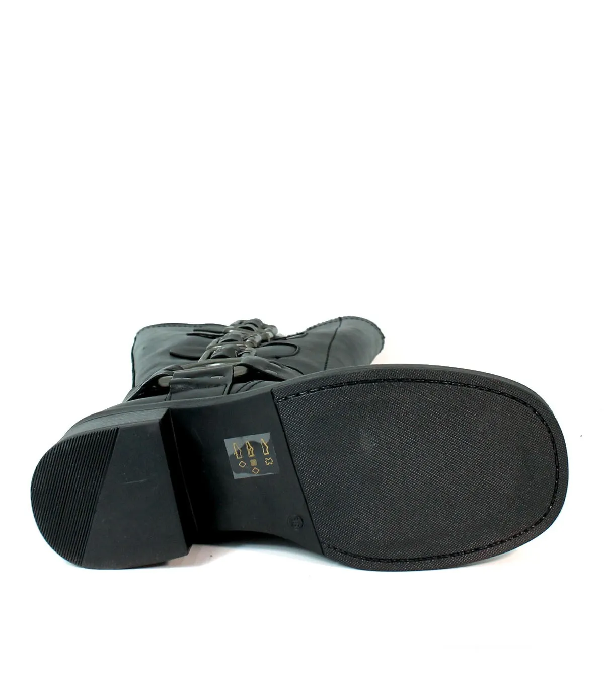 BOTAS DE PIEL CON HEBILLAS PARA MUJER VEXED SELENA NEGRO