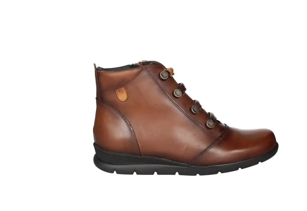 Botin Cremallera Piel Cuero 4 Tiras Empeine Con Botones Metal