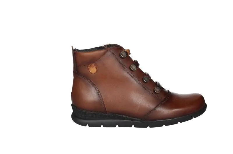 Botin Cremallera Piel Cuero 4 Tiras Empeine Con Botones Metal