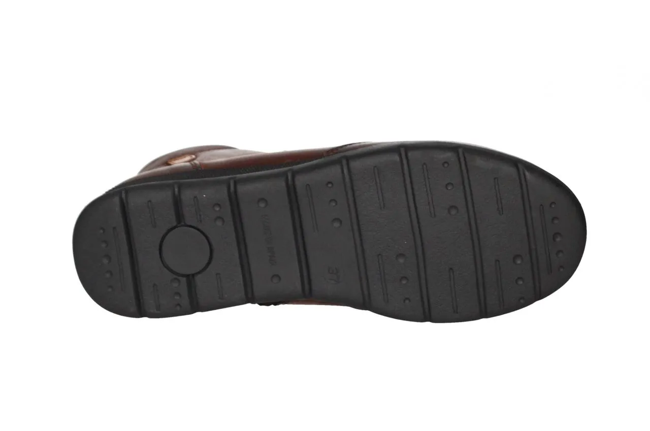 Botin Cremallera Piel Cuero 4 Tiras Empeine Con Botones Metal