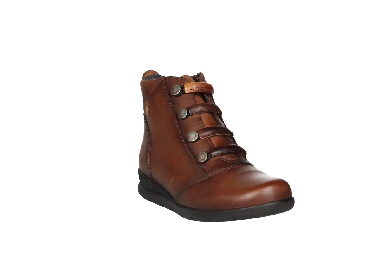 Botin Cremallera Piel Cuero 4 Tiras Empeine Con Botones Metal
