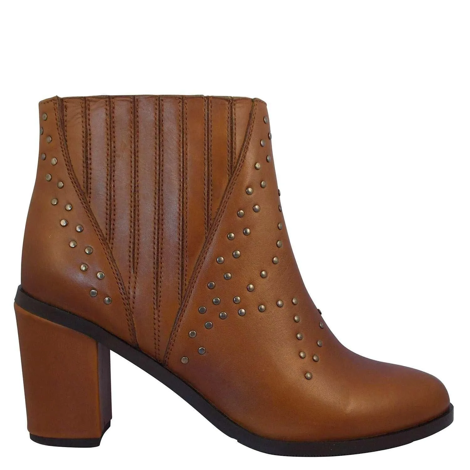 Botin Mujer Con Tachas Cuero 4fb6919