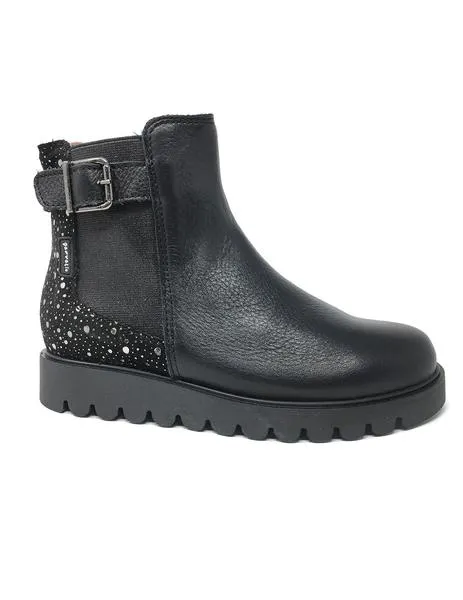botin napa negro con cremallera