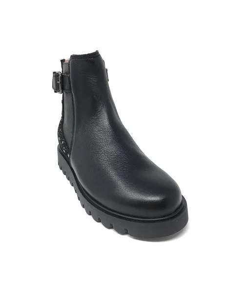 botin napa negro con cremallera