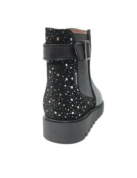 botin napa negro con cremallera