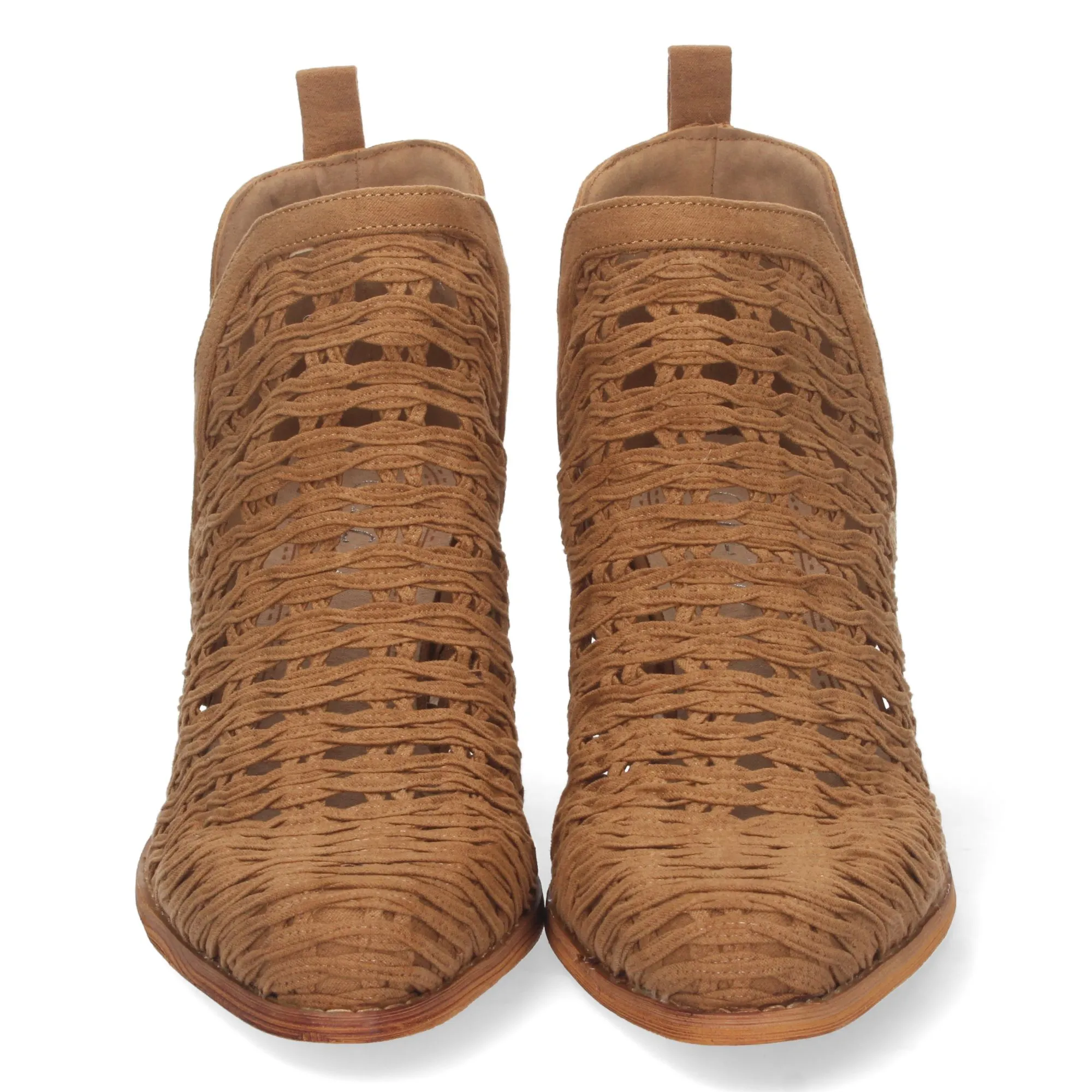 BOTINES ESTILO CALADO MUJER COLOR CAMEL YZ2171