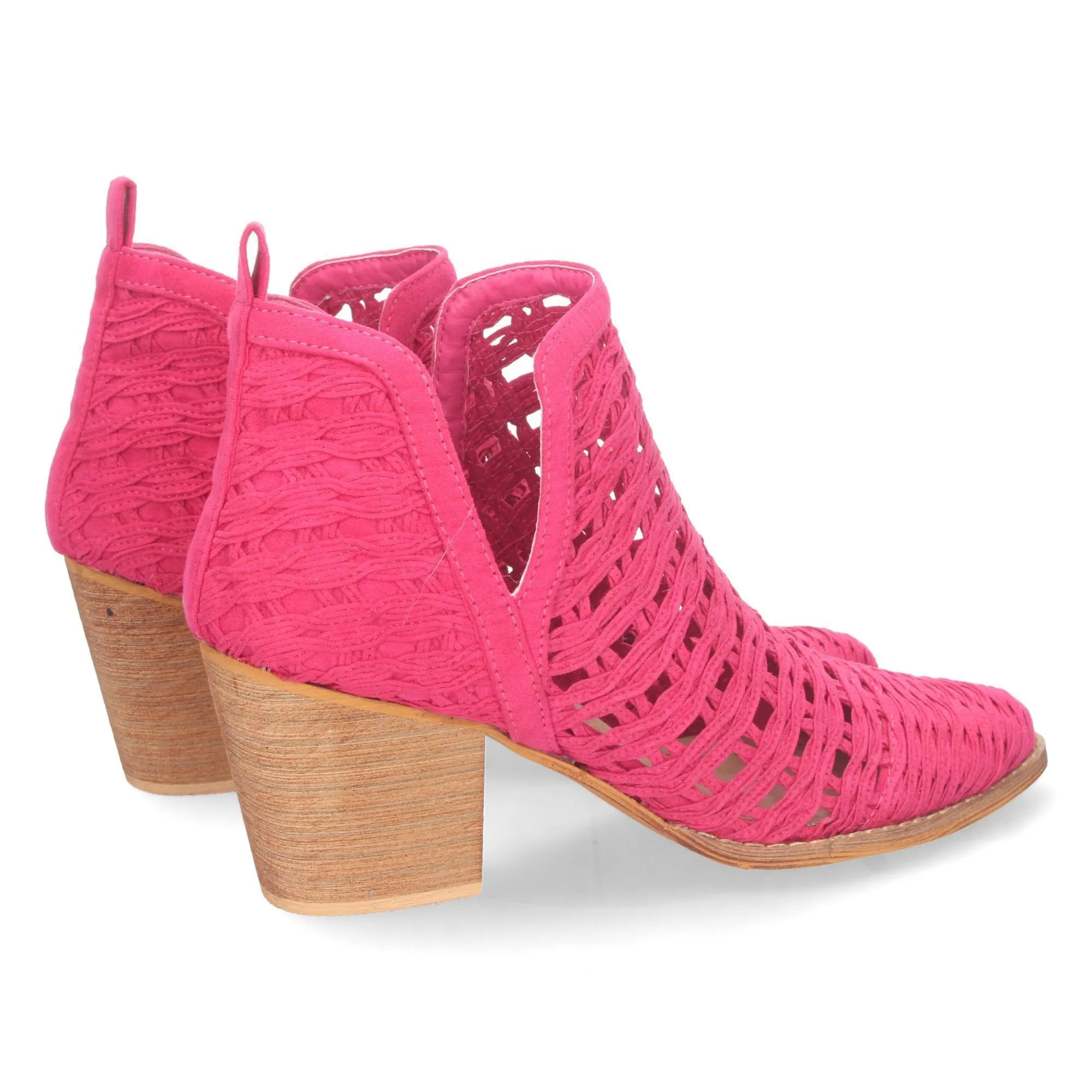 BOTINES ESTILO CALADO MUJER COLOR FUCSIA YZ2171