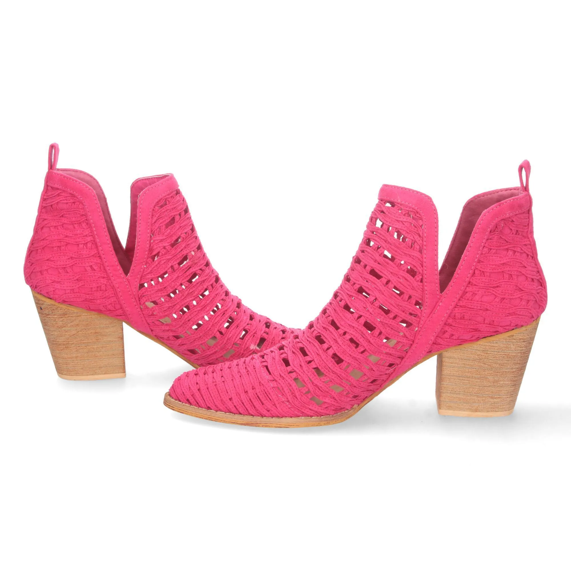 BOTINES ESTILO CALADO MUJER COLOR FUCSIA YZ2171
