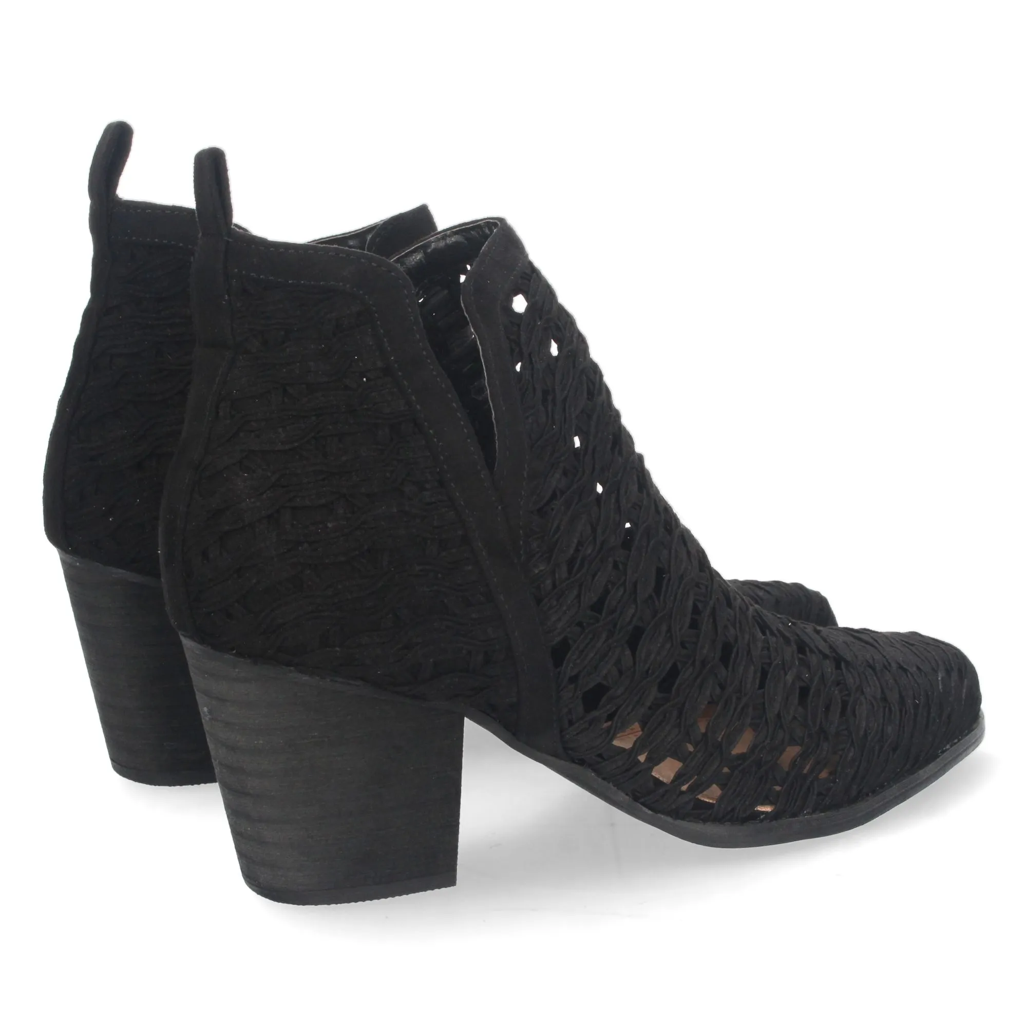 BOTINES ESTILO CALADO MUJER COLOR NEGRO YZ2171