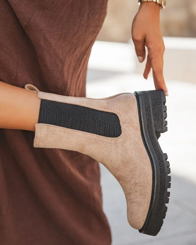 BOTINES MUJER COLOR BEIGE ESTILO CHELSEA  ROMANE