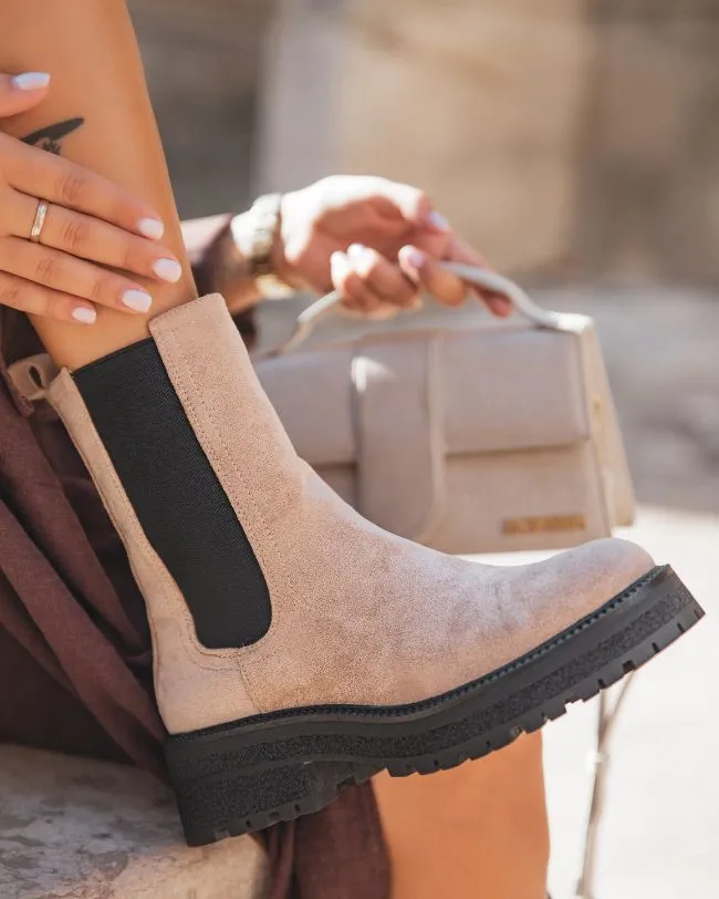 BOTINES MUJER COLOR BEIGE ESTILO CHELSEA  ROMANE