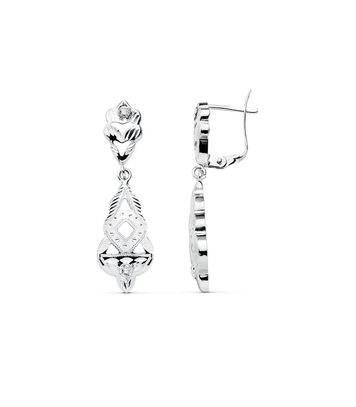 Boucles d'oreilles Scherezade Or blanc 18k Diamantées