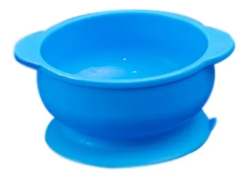 Bowl de silicona con succion azul