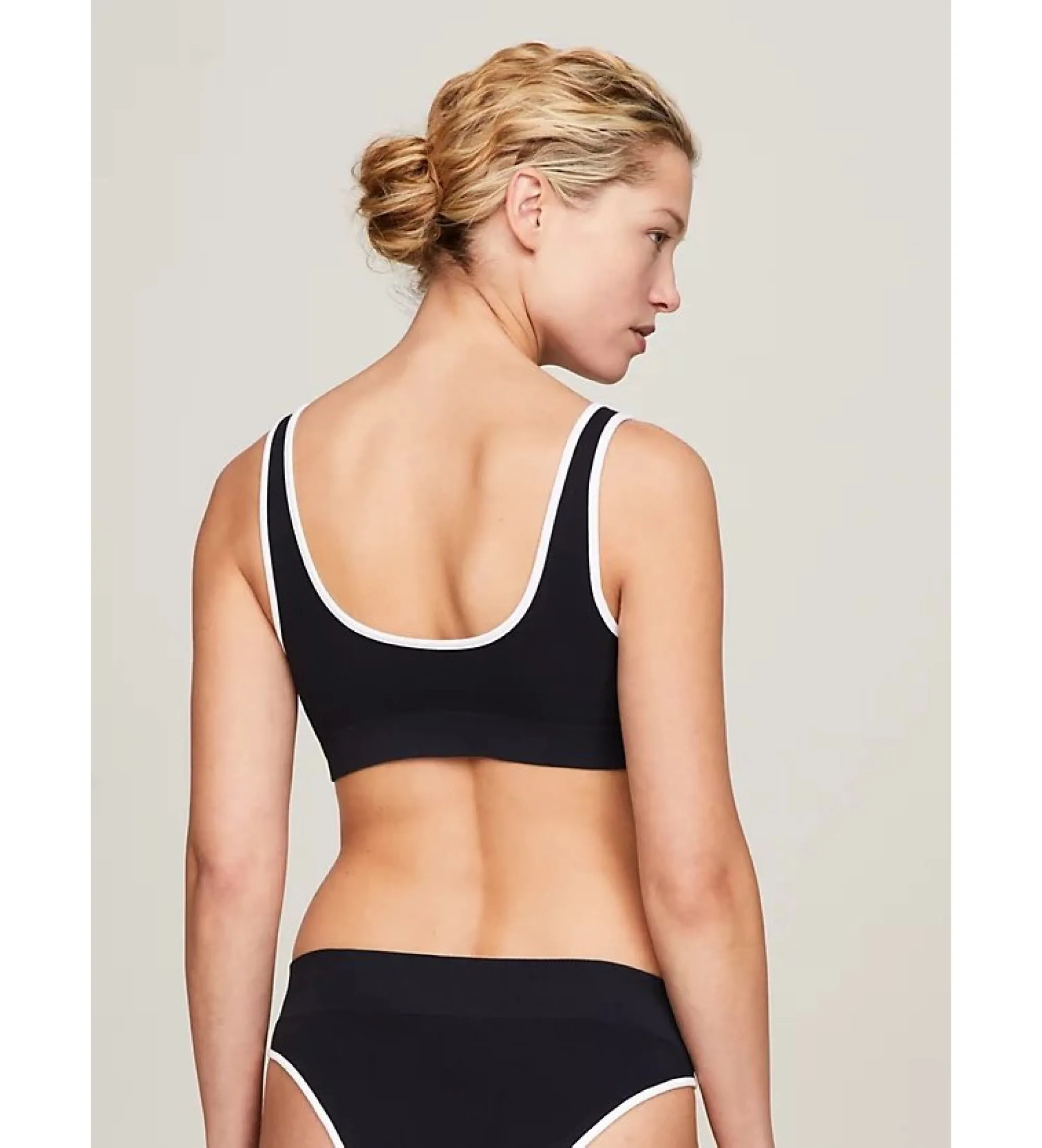Bralette sin relleno con monotipo Hilfiger marino