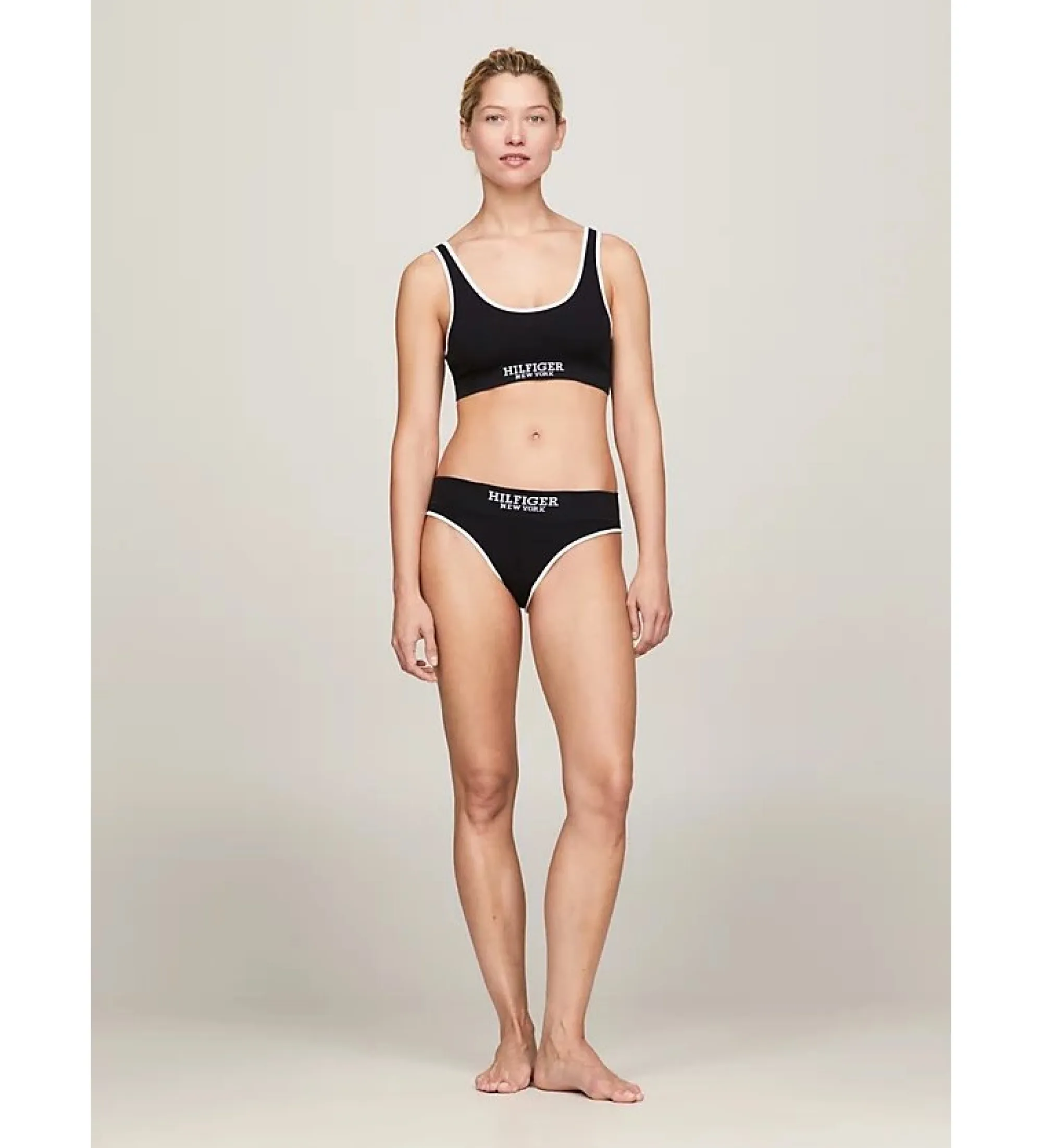 Bralette sin relleno con monotipo Hilfiger marino