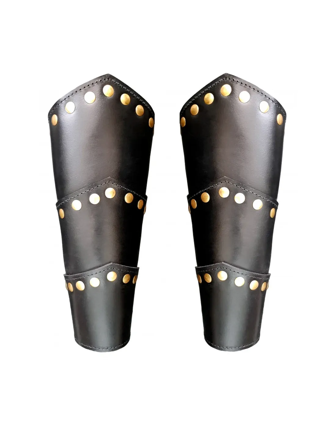 Brazaletes cuero con remaches modelo Arn, negro