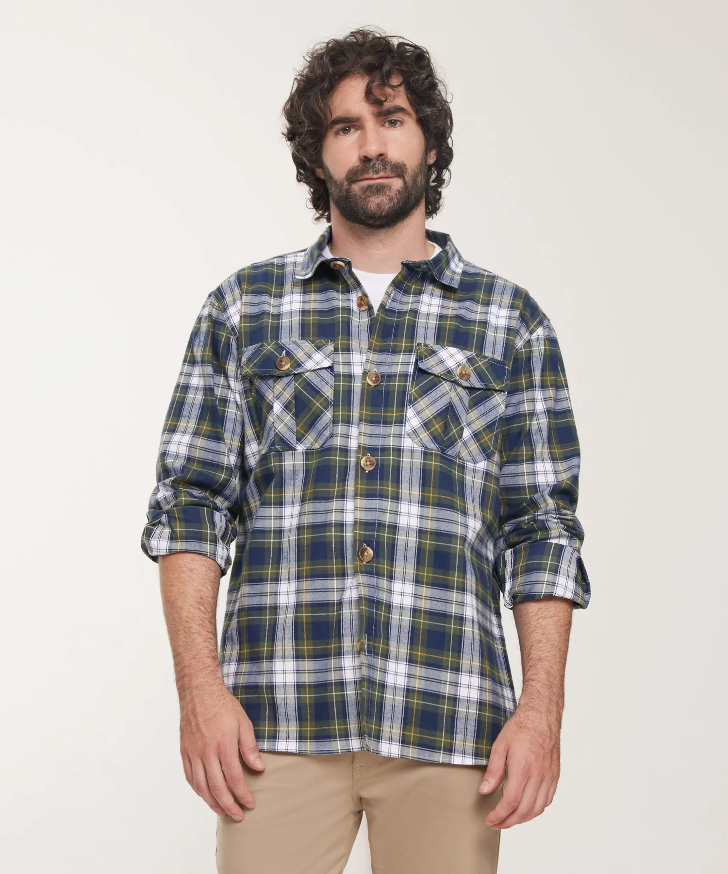 CAMISA DE CUADROS CON BOLSILLOS DE TAPA