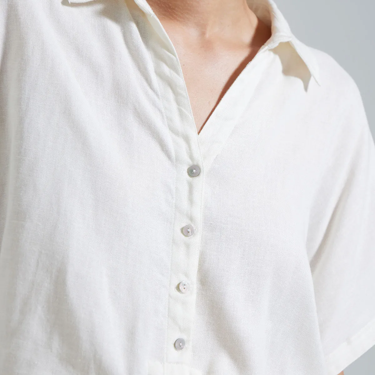 Camisa Manga Corta Con Anudado