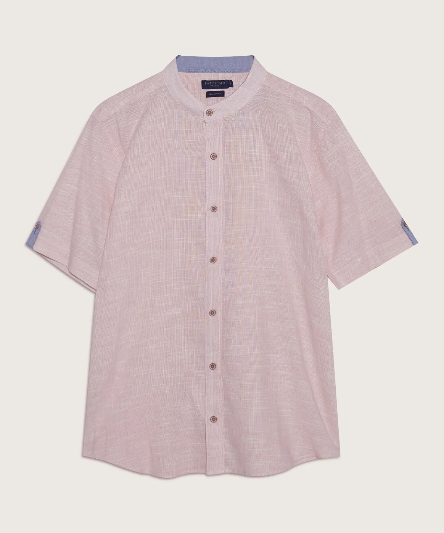 CAMISA MANGA CORTA CUELLO NERU UNICOLOR , REGULAR FIT